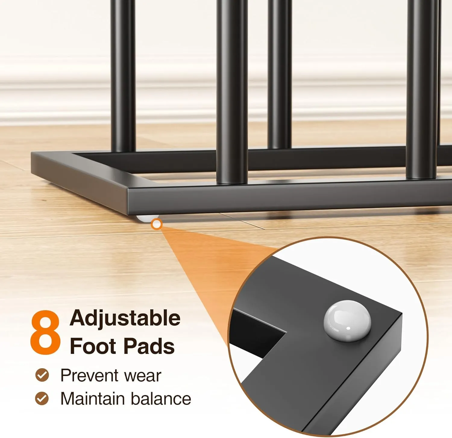 pickpiff Free Standing Shoe Racks - 19.5 Inches Boot Rack Organizer Tall Boots for 8 Pairs, Black Metal Boot Rack Organizer Tall Boots for Dorm Room, Closet, Entryway, Bedroom, Patio Outdoor, Hallway