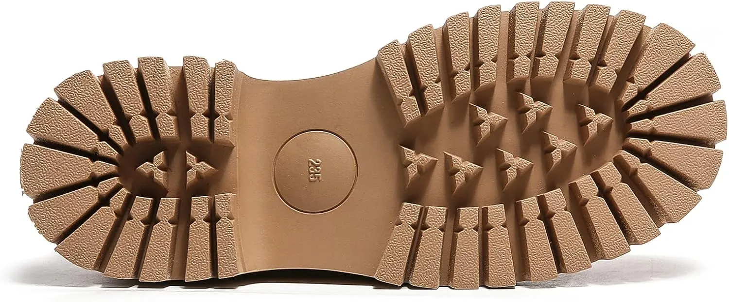 Platform Loafers for Women Chunky Heel Lug Sole Loafers Slip ons Round Toe
