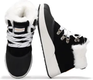 Project Cloud Waterproof Snow Boots for Women - Memory Foam Insole Non-Slip Womens Snow Boots & Winter Shoes with Shoe Lace - Lightweight Indoor Outdoor Shoes