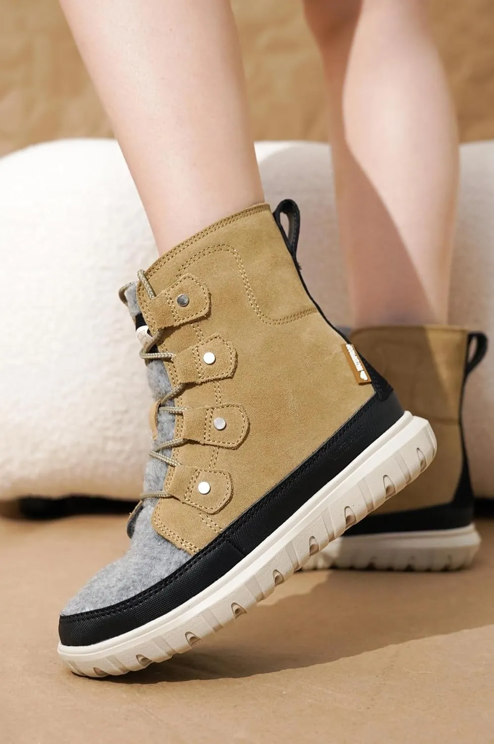 Project Cloud Womens Snow Boots - Genuine Suede Waterproof Memory Foam Insole and Non-Slip Winter Snow Boots For Women Footwear - Outdoor Shoes (Leonora)