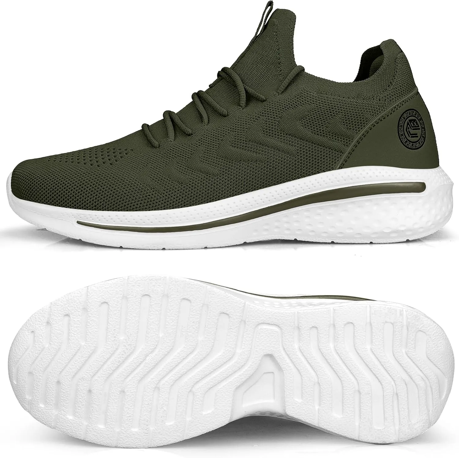 Pujcs Men Sneakers Lightweight Running Shoes for Men Slip on Walking Shoes with Breathable Mesh Comfortable Atheletic Shoes for Tennis Gym Workout