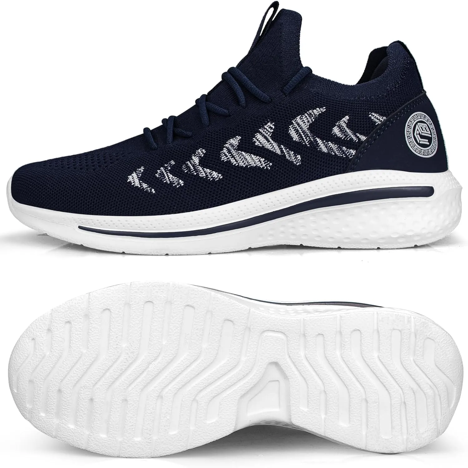 Pujcs Men Sneakers Lightweight Running Shoes for Men Slip on Walking Shoes with Breathable Mesh Comfortable Atheletic Shoes for Tennis Gym Workout