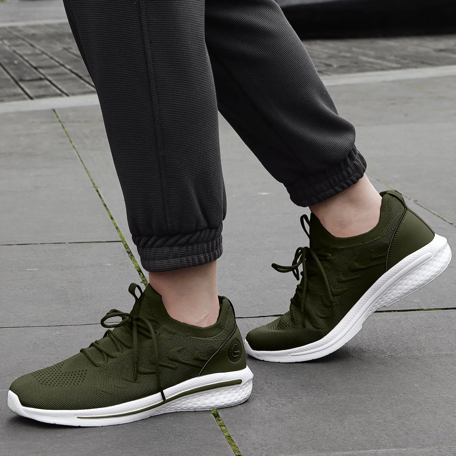 Pujcs Men Sneakers Lightweight Running Shoes for Men Slip on Walking Shoes with Breathable Mesh Comfortable Atheletic Shoes for Tennis Gym Workout
