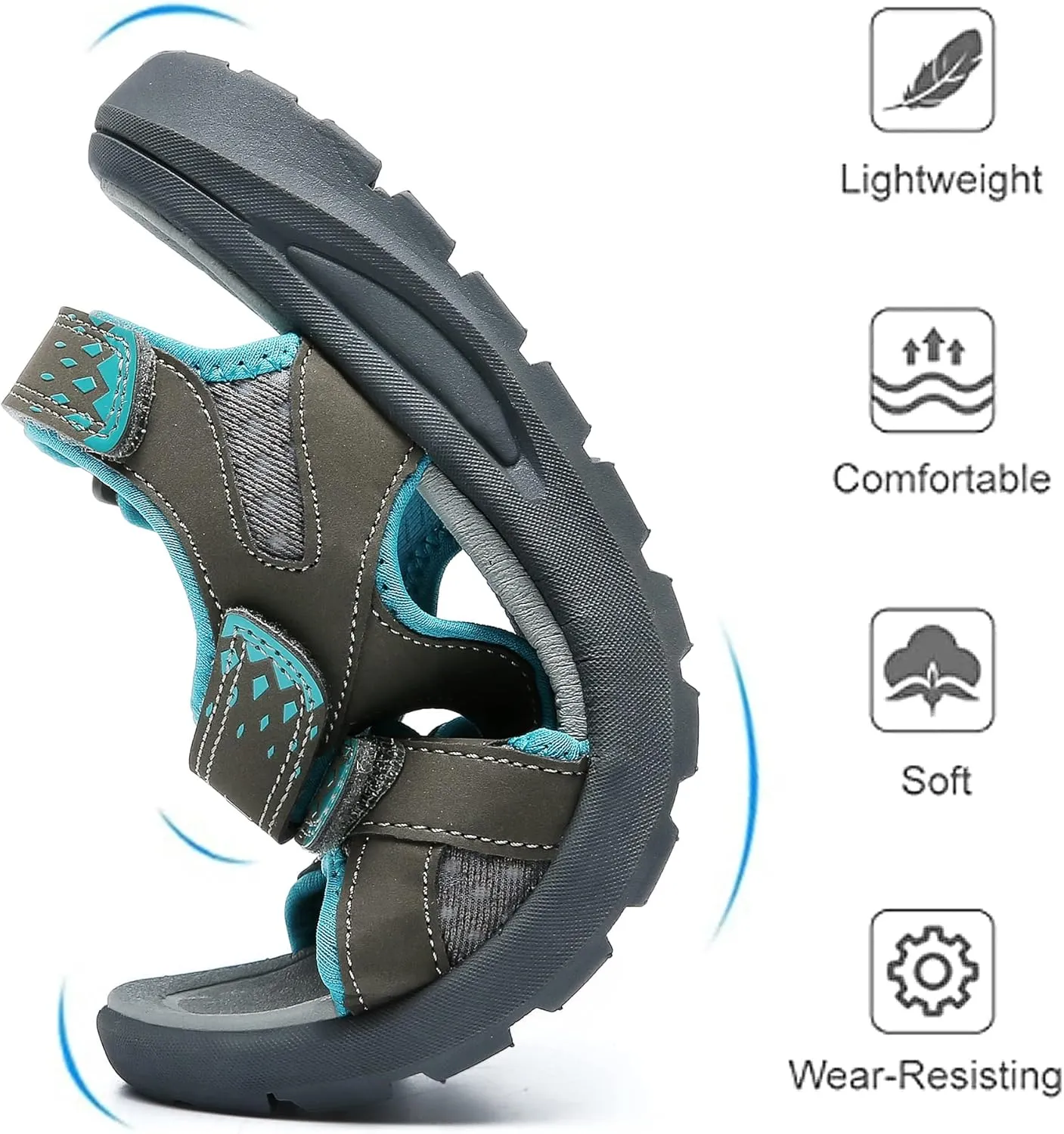 QUANDELI Women's Summer Waterproof Hiking Sandals - Comfortable, Lightweight, Open Toe Sandals for Outdoor, Beach, Travel