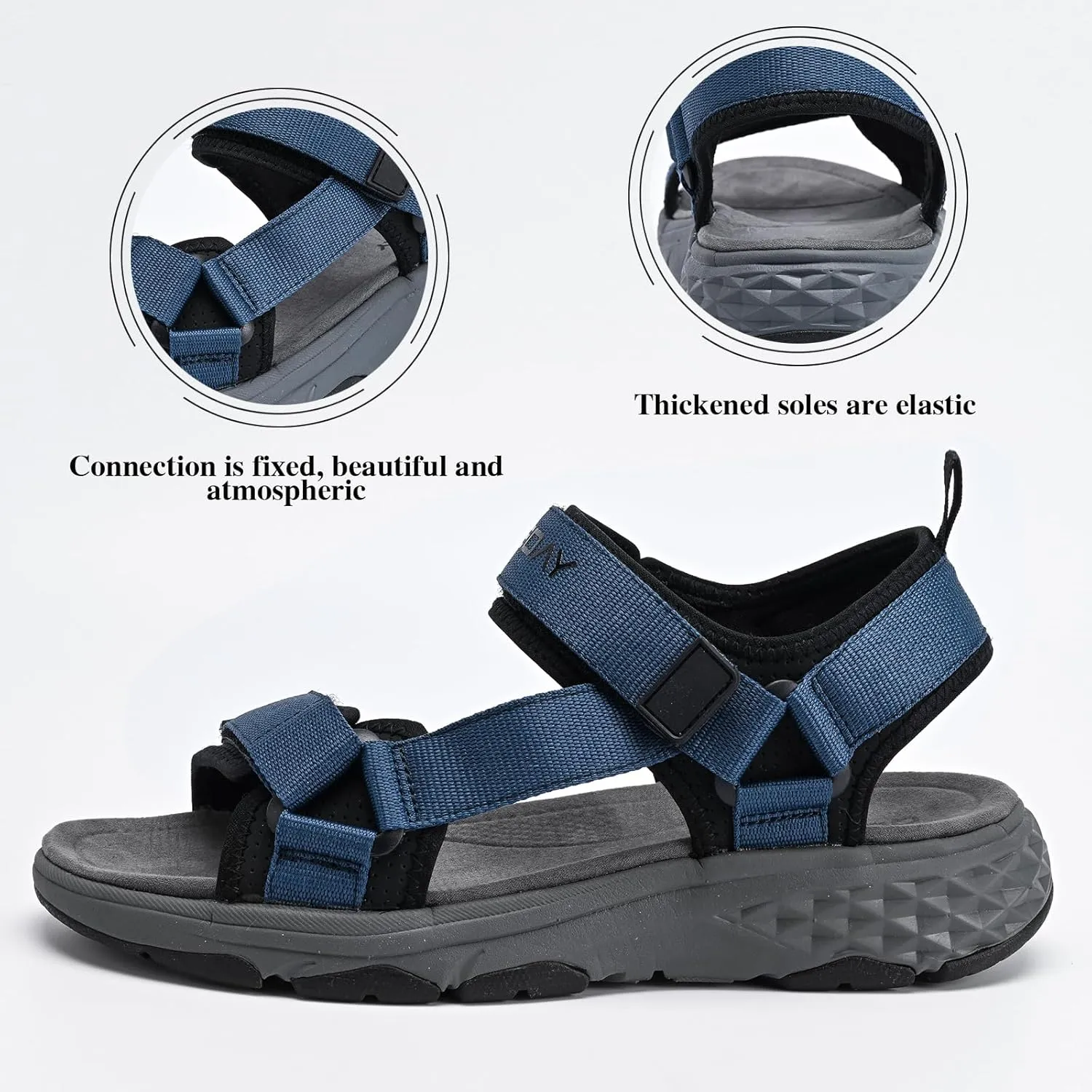 Queday Sport Sandals for Women Men Outdoor Hiking Sandals with Arch Support Comfortable Athletic Beach Sandals for Travel Walking Trekking Camping