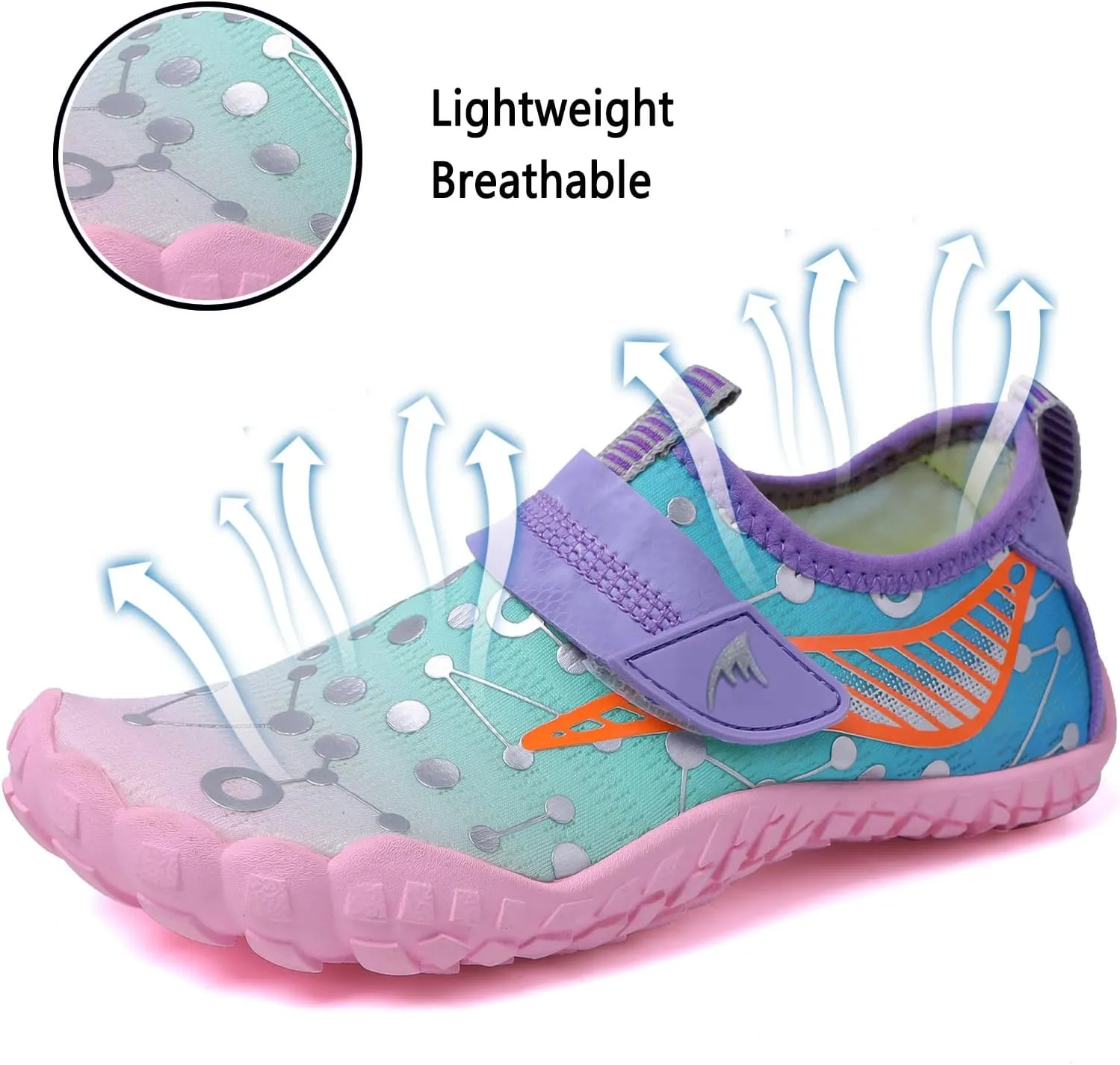 Quickshark Kids Water Shoes Boys Girls Barefoot Aqua Socks Outdoor Indoor Quick Dry Sandals Lightweight Slip On Walking Sneakers for Beach Pool Swim (Little Kid/Big Kid)