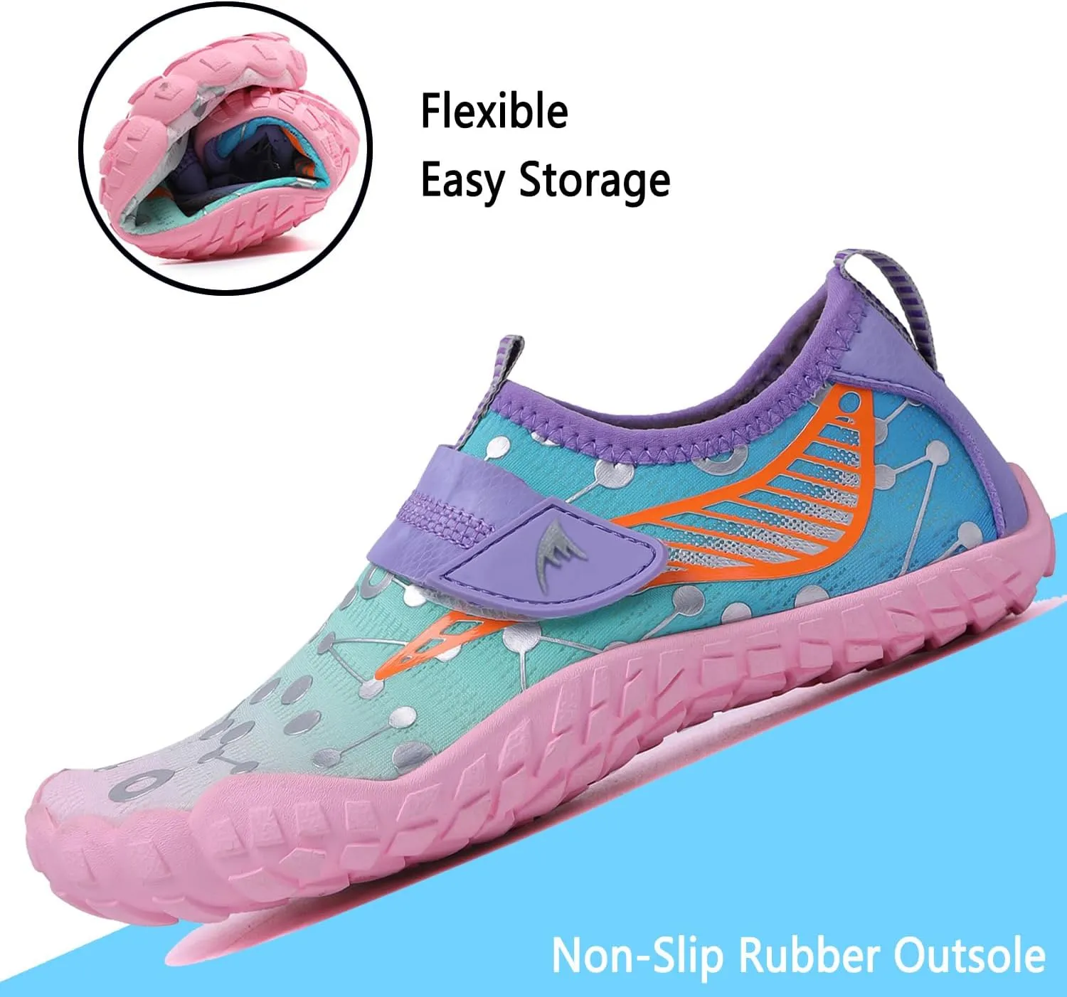 Quickshark Kids Water Shoes Boys Girls Barefoot Aqua Socks Outdoor Indoor Quick Dry Sandals Lightweight Slip On Walking Sneakers for Beach Pool Swim (Little Kid/Big Kid)