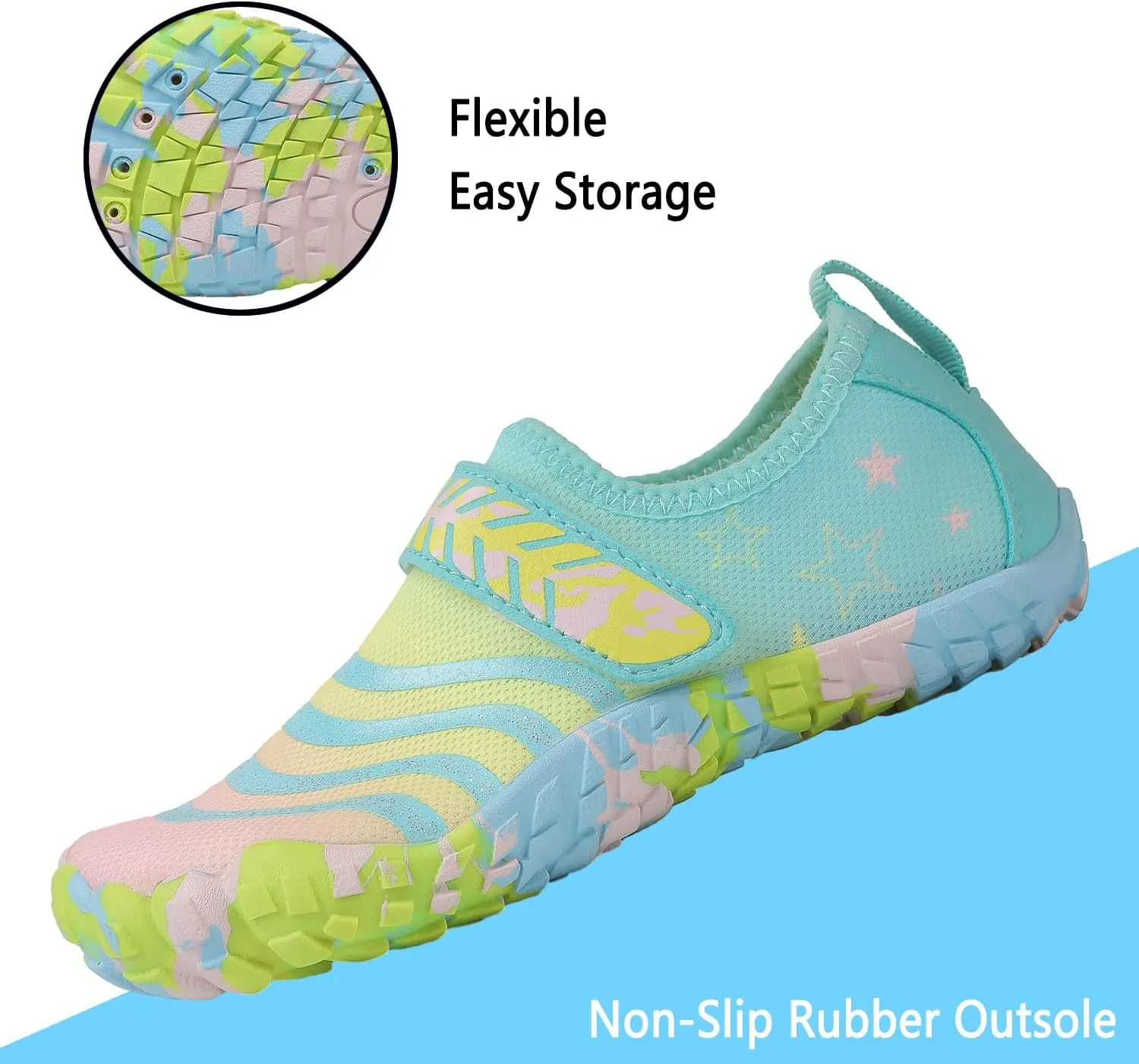 Quickshark Kids Water Shoes Boys Girls Barefoot Aqua Socks Outdoor Indoor Quick Dry Sandals Lightweight Slip On Walking Sneakers for Beach Pool Swim (Little Kid/Big Kid)