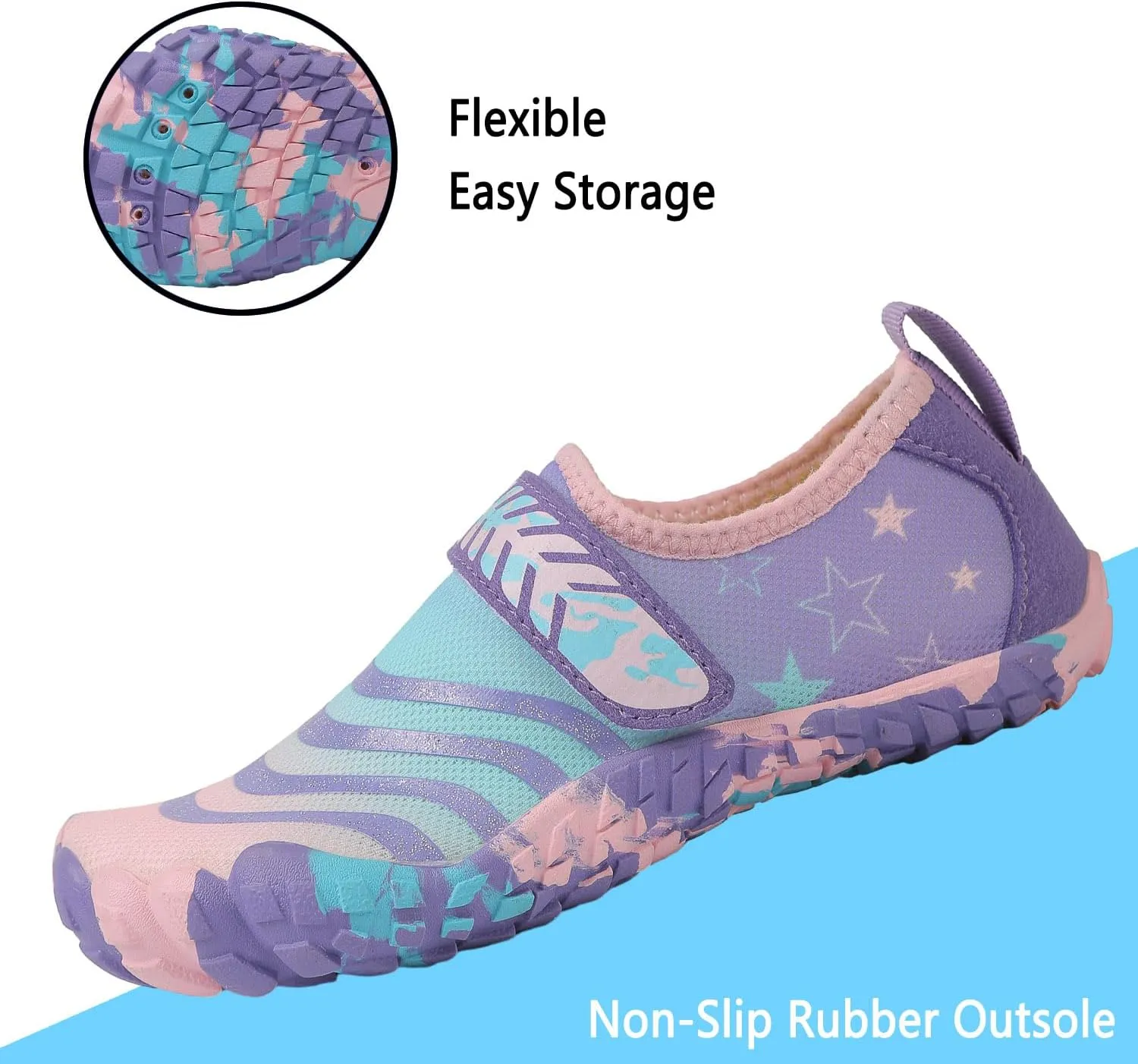 Quickshark Kids Water Shoes Boys Girls Barefoot Aqua Socks Outdoor Indoor Quick Dry Sandals Lightweight Slip On Walking Sneakers for Beach Pool Swim (Little Kid/Big Kid)