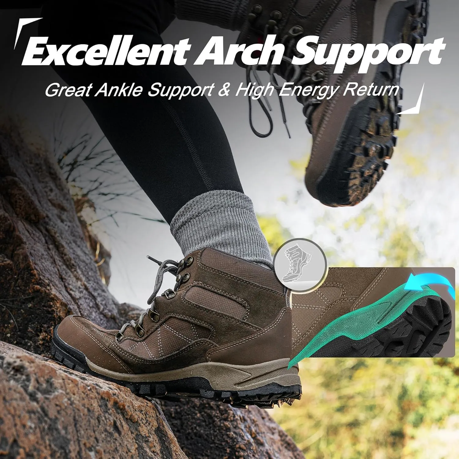 R CORD Hiking Boots Womens Waterproof Outdoor Womens Hiking Boots Trekking Camping Trail Boots