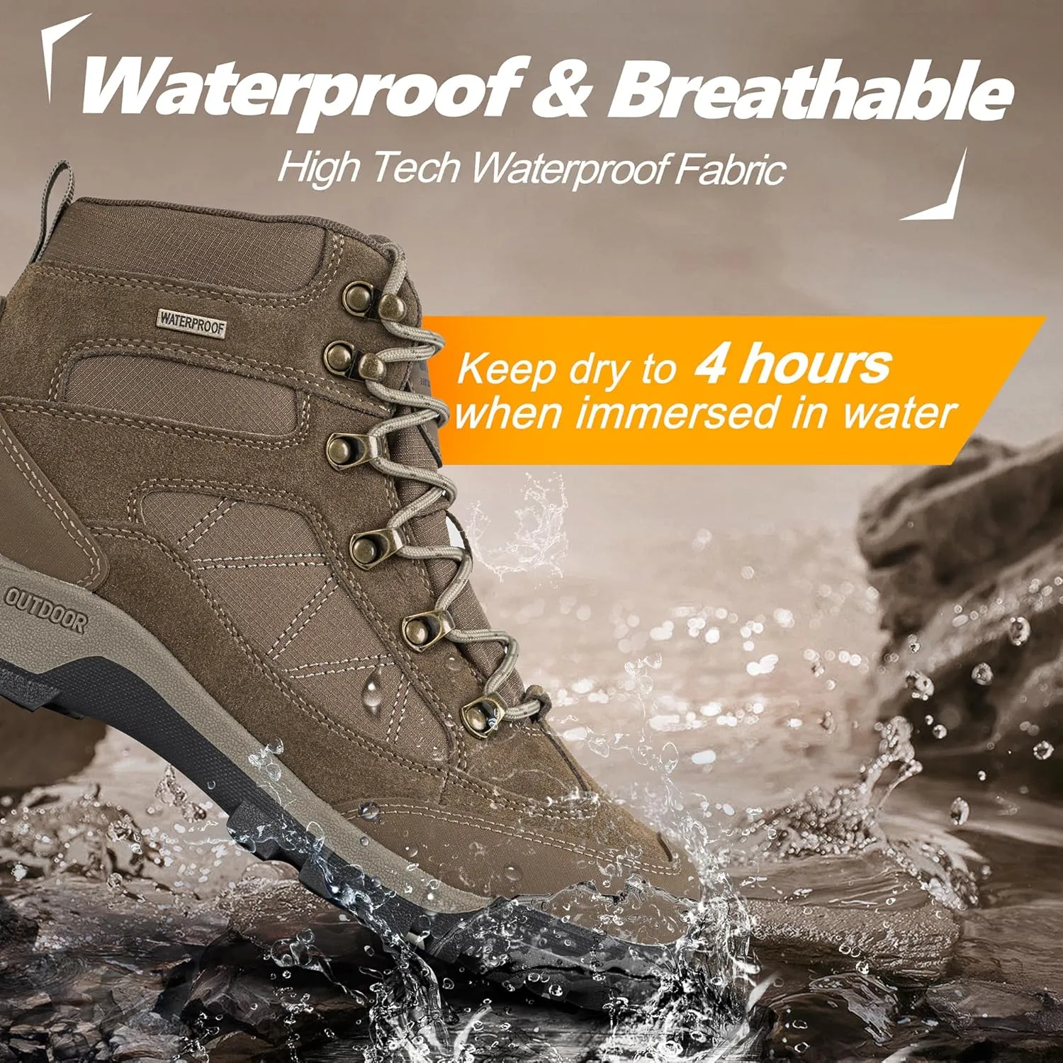 R CORD Hiking Boots Womens Waterproof Outdoor Womens Hiking Boots Trekking Camping Trail Boots