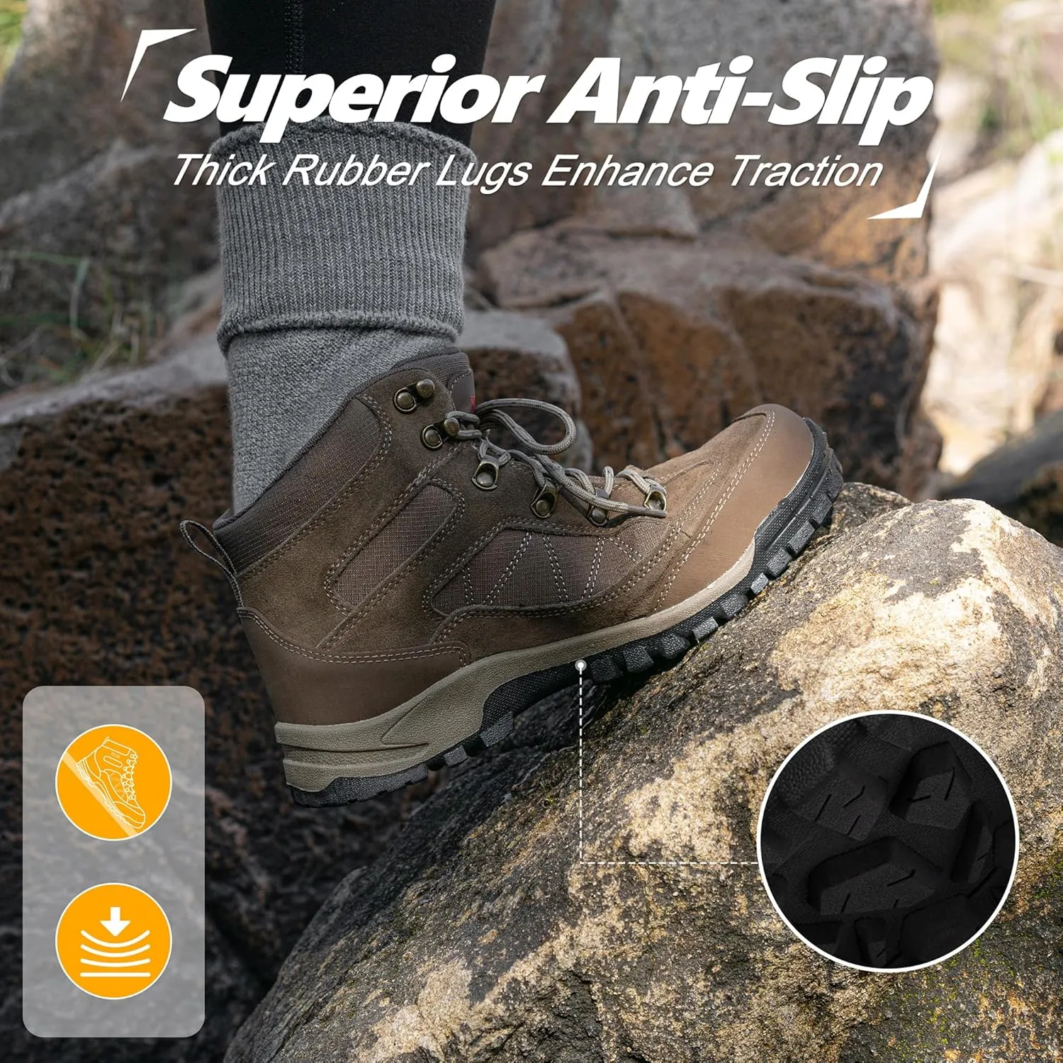 R CORD Hiking Boots Womens Waterproof Outdoor Womens Hiking Boots Trekking Camping Trail Boots