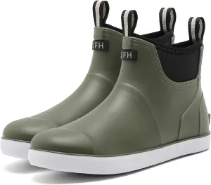 Rain Boots for Men, Waterproof Ankle Mens Deck Boots Anti-Slip Comfort Rubber Boots Chelsea Garden Shoes for Yard Fishing Outdoor Work