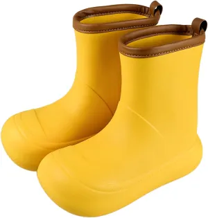 Rain Boots for Women Men Waterproof, Garden Shoes for Women, Lightweight Short Yellow Rain Boots