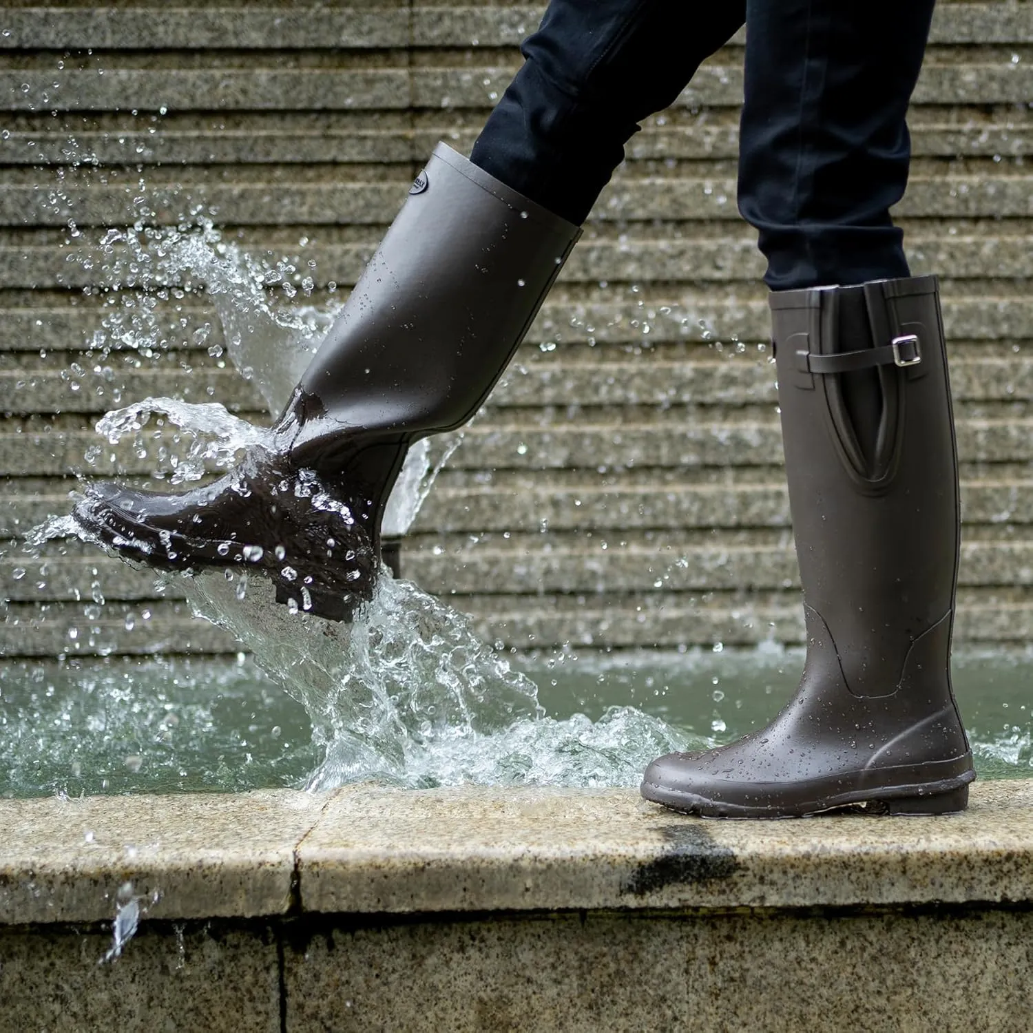 Rain Boots for Women Waterproof Rubber Boots Tall Knee High RainBoots Garden Boots Anti-Slip Wellington Rain Shoes