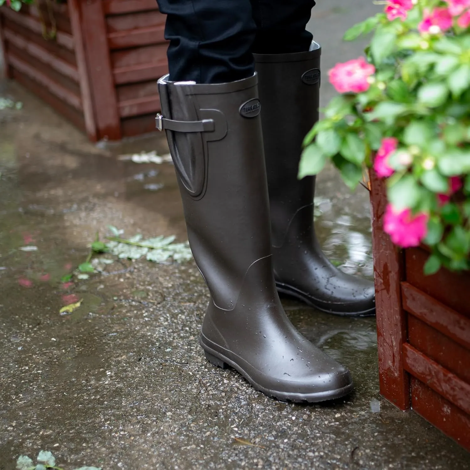Rain Boots for Women Waterproof Rubber Boots Tall Knee High RainBoots Garden Boots Anti-Slip Wellington Rain Shoes