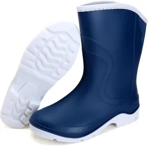 Rain Boots for Women，Waterproof Garden Rubber Boots, Non-slip Width Mid-Calf Comfort Short Boots, Ankle Rainboots Boots, Lightweight Platform Mud Boots Water Shoes for Outdoor Working Fishing