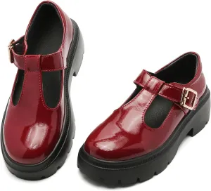 Ruiatoo Women Mary Jane Dress Shoes Platform Loafers Low Heel Chunky Pumps Round Toe Oxford Shoes