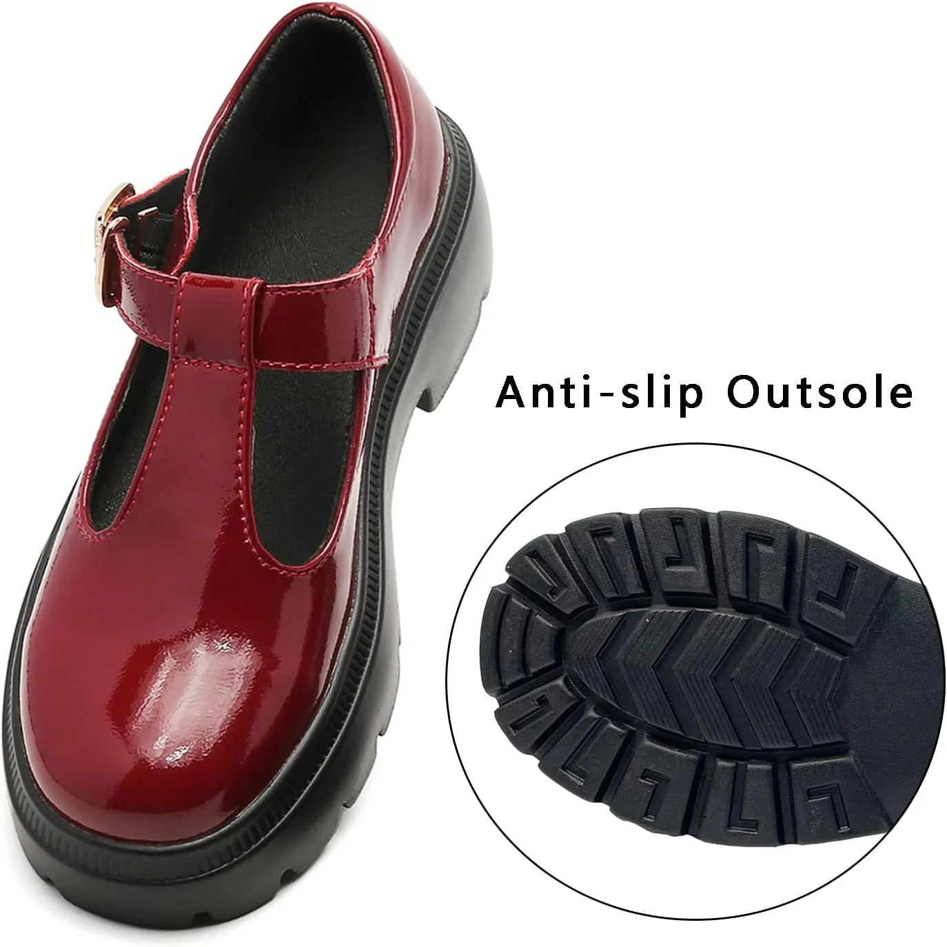 Ruiatoo Women Mary Jane Dress Shoes Platform Loafers Low Heel Chunky Pumps Round Toe Oxford Shoes