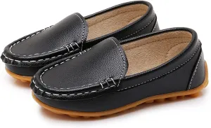RVROVIC Kids Girls Boys Slip-on Loafers Oxford PU Leather Flats Shoes(Toddler/Little Kid)
