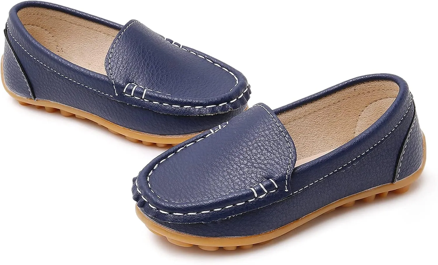 RVROVIC Kids Girls Boys Slip-on Loafers Oxford PU Leather Flats Shoes(Toddler/Little Kid)