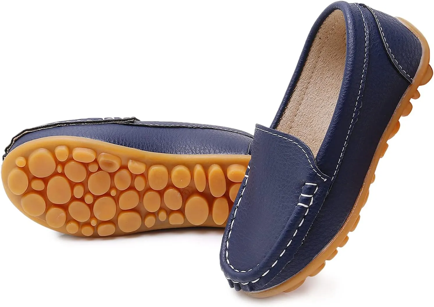RVROVIC Kids Girls Boys Slip-on Loafers Oxford PU Leather Flats Shoes(Toddler/Little Kid)