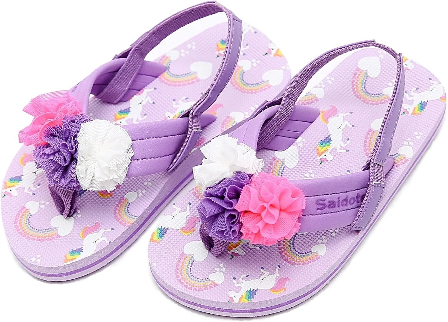 Saidoteto Boys Girls Flip Flops Child Summer Slip-on Thong Sandals Beach Pool Water Shoes(Little/Big Kid)