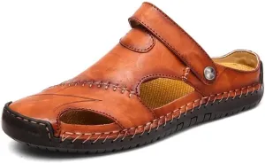 Sandals Men Leather Sandals Slipper Outdoor Sneaker Beach Rubber Flip Flops Water Trekking Sandals(40)