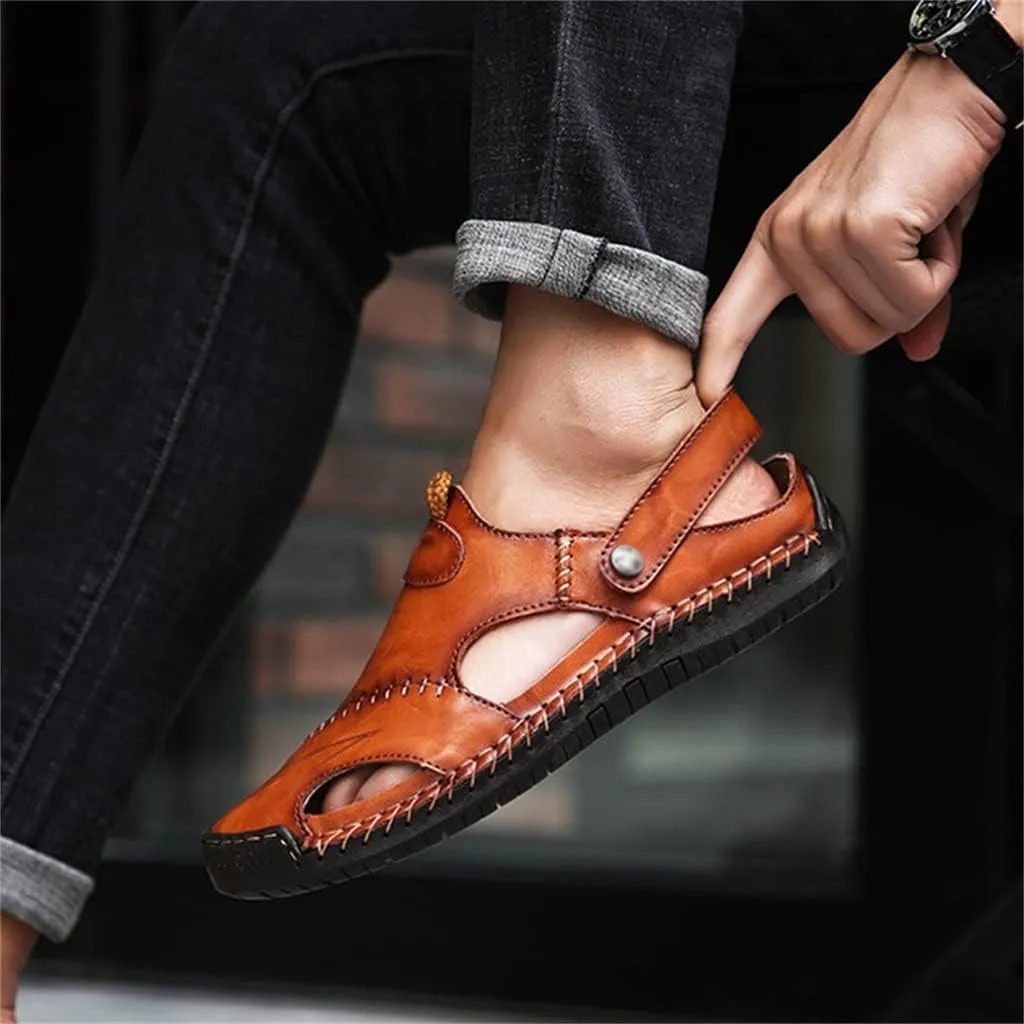 Sandals Men Leather Sandals Slipper Outdoor Sneaker Beach Rubber Flip Flops Water Trekking Sandals(40)
