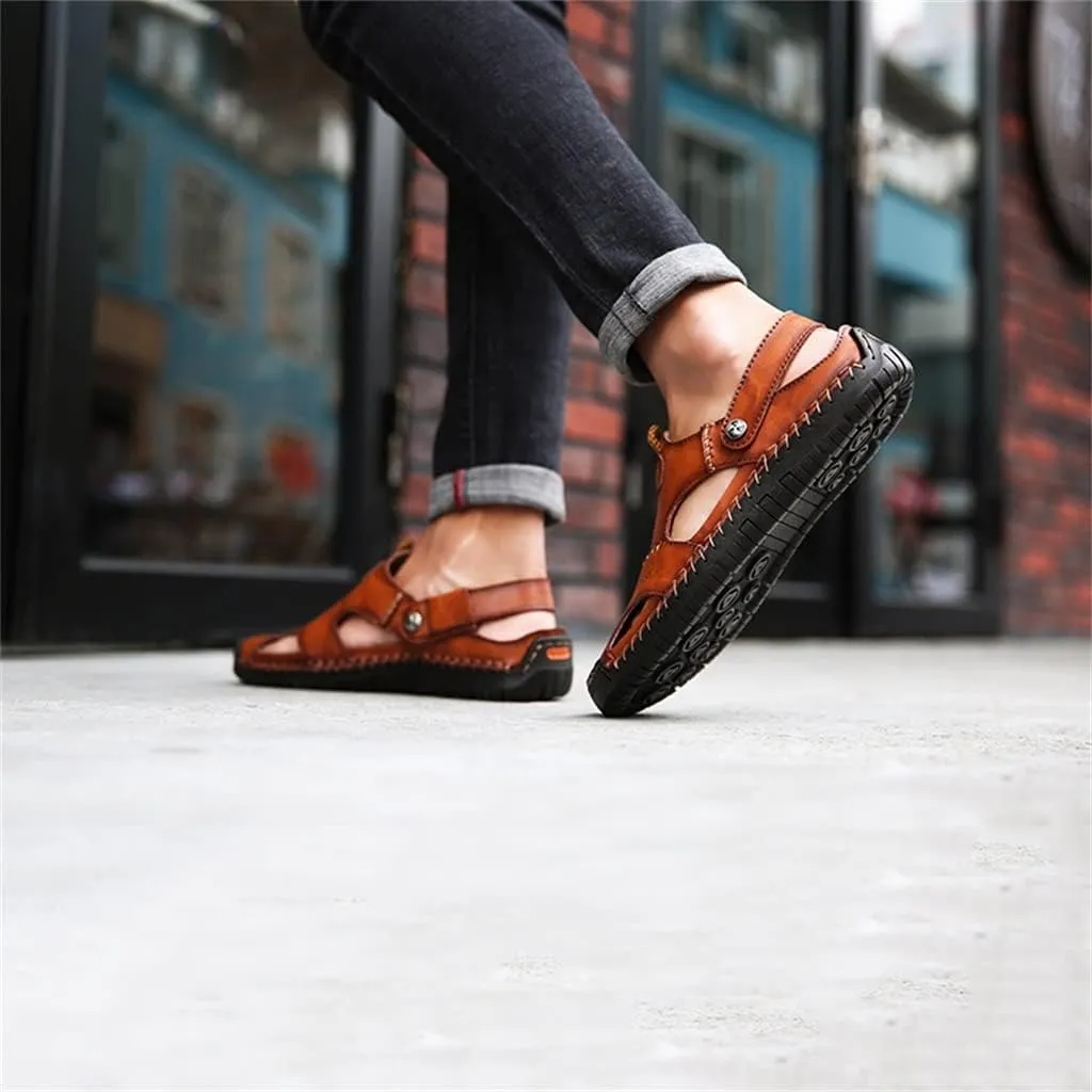 Sandals Men Leather Sandals Slipper Outdoor Sneaker Beach Rubber Flip Flops Water Trekking Sandals(40)