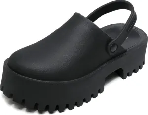 SANIOOOI Women's Platform Mules Colgs,Slip on Wedge Thick Sole Colg Slippers Cute Fashion Vacation Heeled Flatform Sandals Water Beach Comfort Soft Shoe