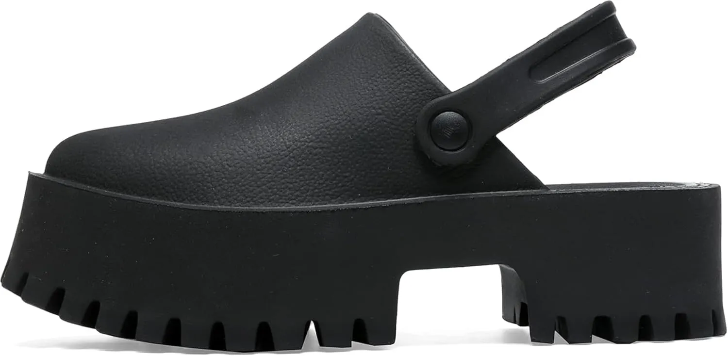 SANIOOOI Women's Platform Mules Colgs,Slip on Wedge Thick Sole Colg Slippers Cute Fashion Vacation Heeled Flatform Sandals Water Beach Comfort Soft Shoe