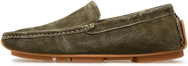 Santimon Mens Driving Penny Loafers Suede Moccasins Slip On Casual Dress Wide Boat Shoes