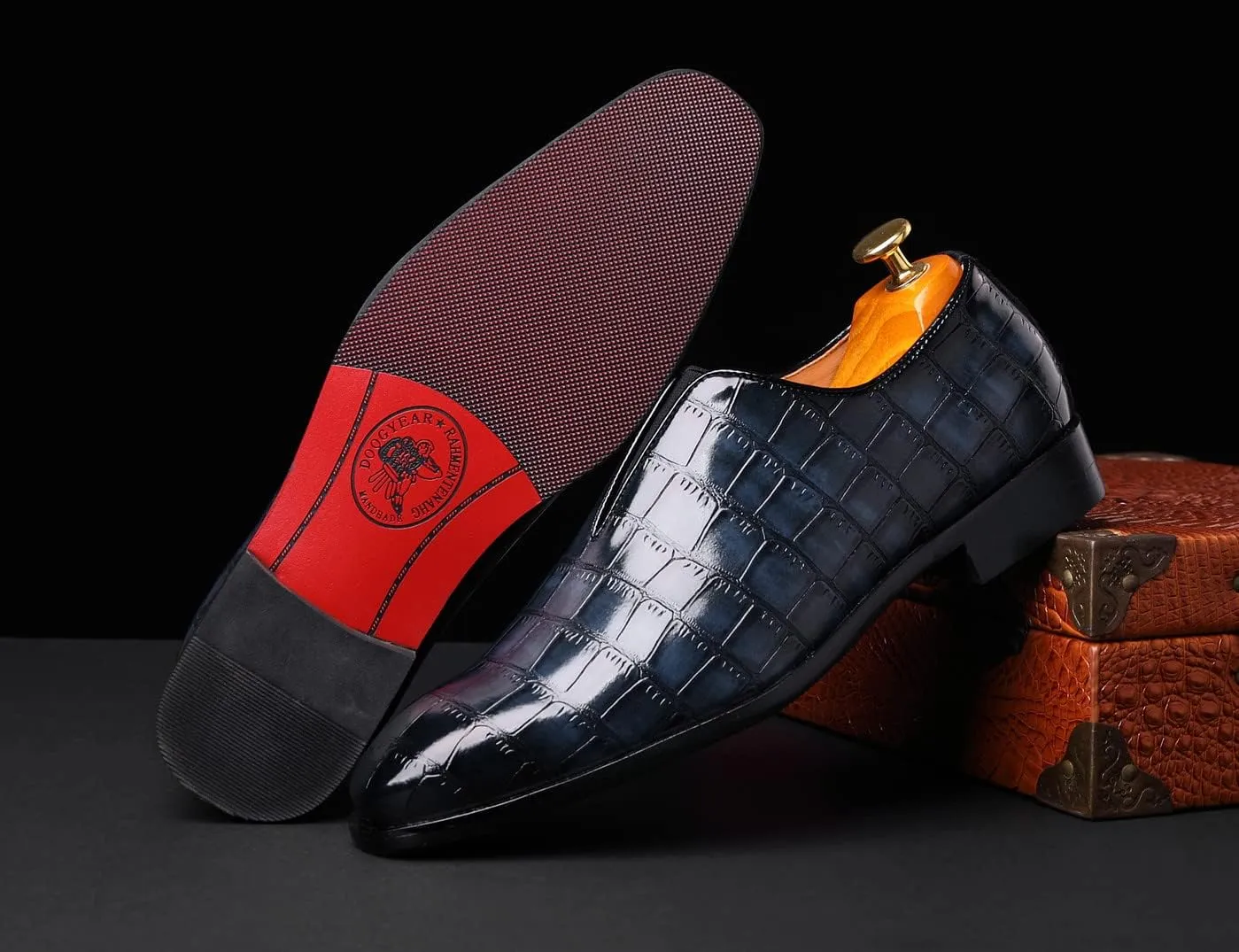 Santimon Mens Loafer Shoes Slip On Dress Casual Shoes Driving Prom Party Wedding Business Smoking Slippers
