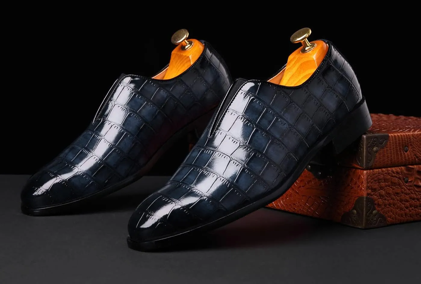 Santimon Mens Loafer Shoes Slip On Dress Casual Shoes Driving Prom Party Wedding Business Smoking Slippers