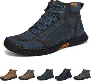 sawbehind mens boots,men's comfortable handmade leather boots, spacious toe box outdoor shoes,Boots Wide, Waterproof, Arch Support