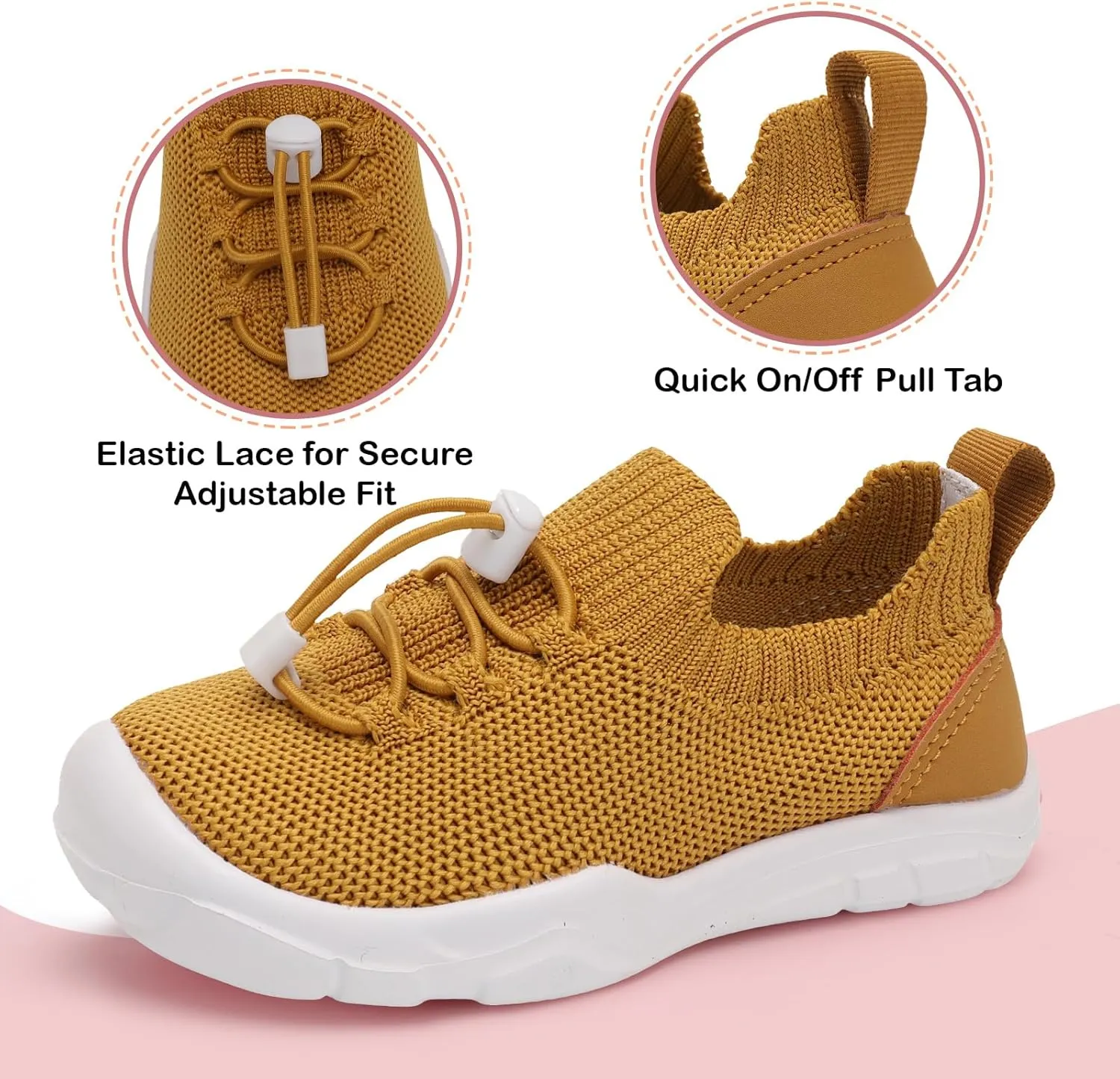 Scurtain Toddler Shoes Boys Girls Tennis Shoes Kids Barefoot Shoes Slip on Sneakers Breathable Walking Running Shoes