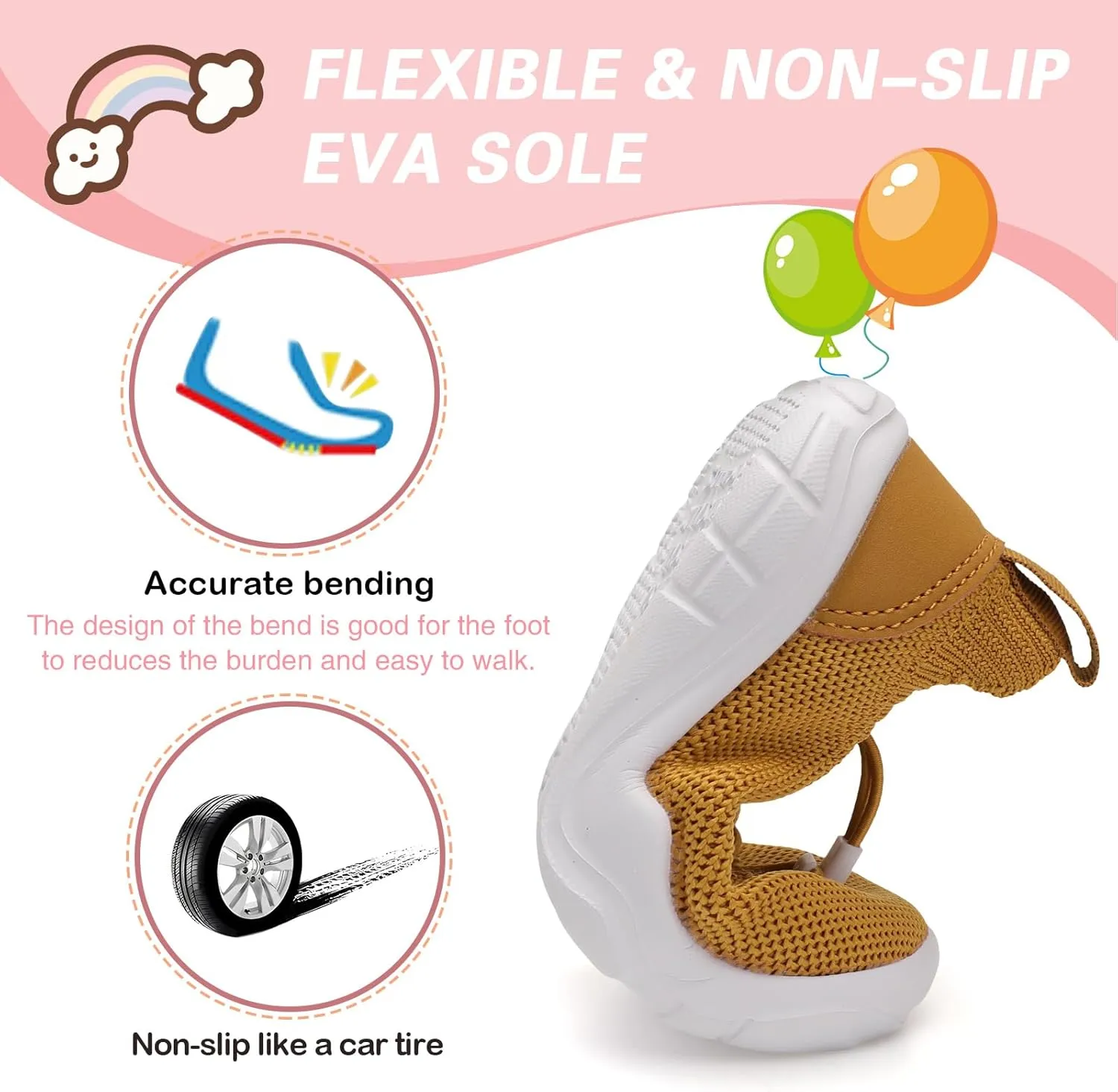 Scurtain Toddler Shoes Boys Girls Tennis Shoes Kids Barefoot Shoes Slip on Sneakers Breathable Walking Running Shoes