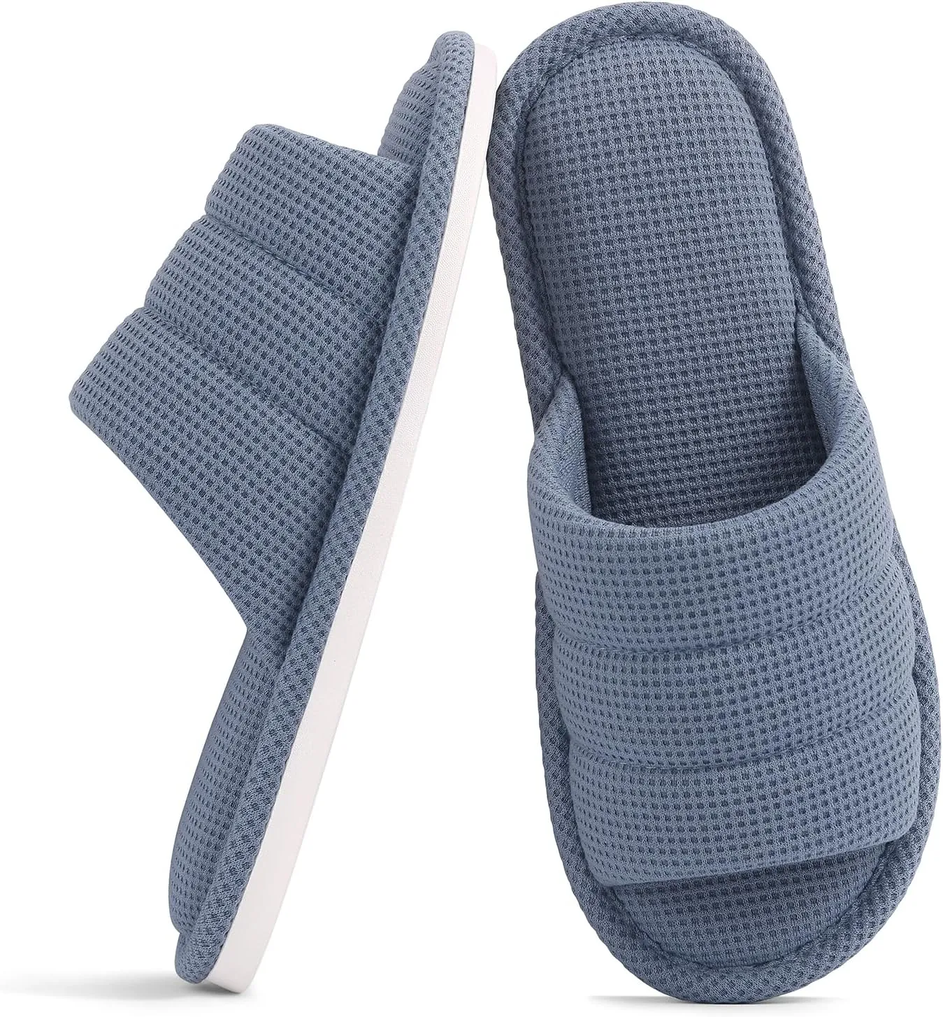 shevalues Summer House Slippers for Women Men Breathable Waffle Indoor Slippers Slip-on Open Toe Home Shoes