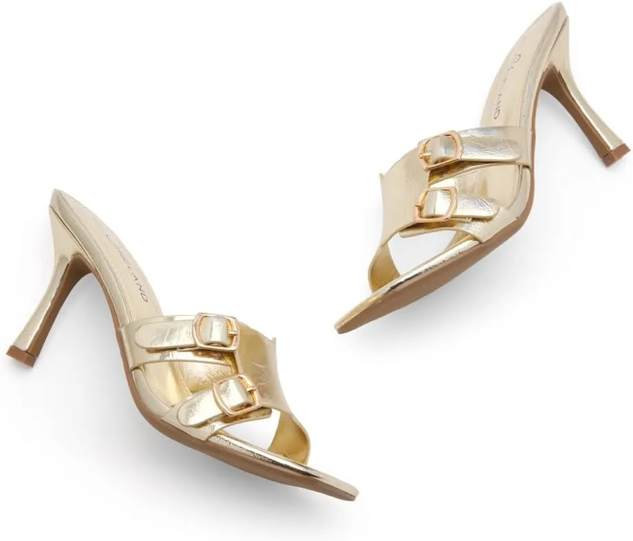 Shoe Land Melrose Women's High Heels Stiletto Heeled Slides, Square Open Toe One Band Slip-On Heeled Mules – Dressy Clear Heeled Sandals for Prom Party Wedding and Vacation
