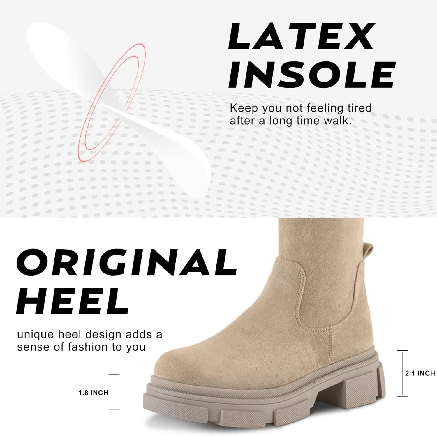 Shoe'N Tale Thigh High Knit Sock Boots Round Toe Mid Chunky Heel Stretch Over the Knee Boots for Women