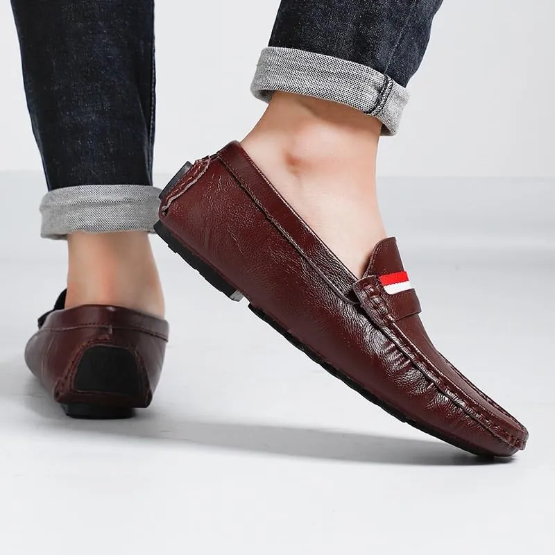 Shoes Men's Flat Heel Casual Slip-on Loafers Comfortable Round Toe Oxford Shoes Men Low Top Breathable Shoes for Travel Shopping Driving