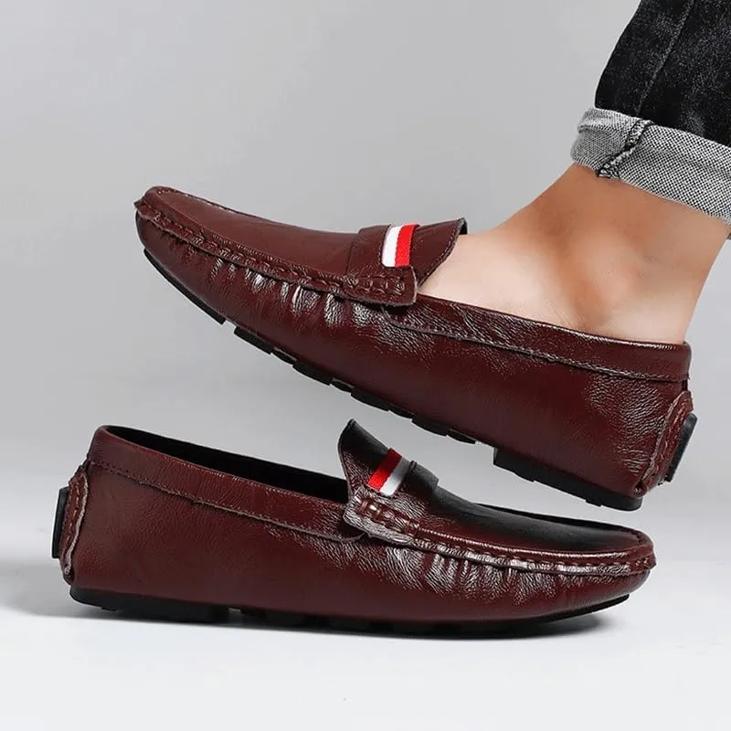 Shoes Men's Flat Heel Casual Slip-on Loafers Comfortable Round Toe Oxford Shoes Men Low Top Breathable Shoes for Travel Shopping Driving
