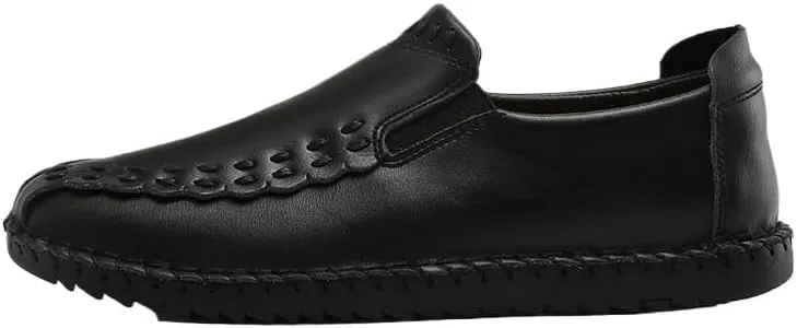 Shoes Men's Retro Slip-on Loafers Fashionable Low-top Round-Toe Oxford Shoes Men Comfortable Breathable Casual Shoes for Travel Driving Shopping