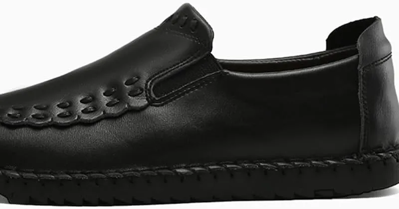 Shoes Men's Retro Slip-on Loafers Fashionable Low-top Round-Toe Oxford Shoes Men Comfortable Breathable Casual Shoes for Travel Driving Shopping