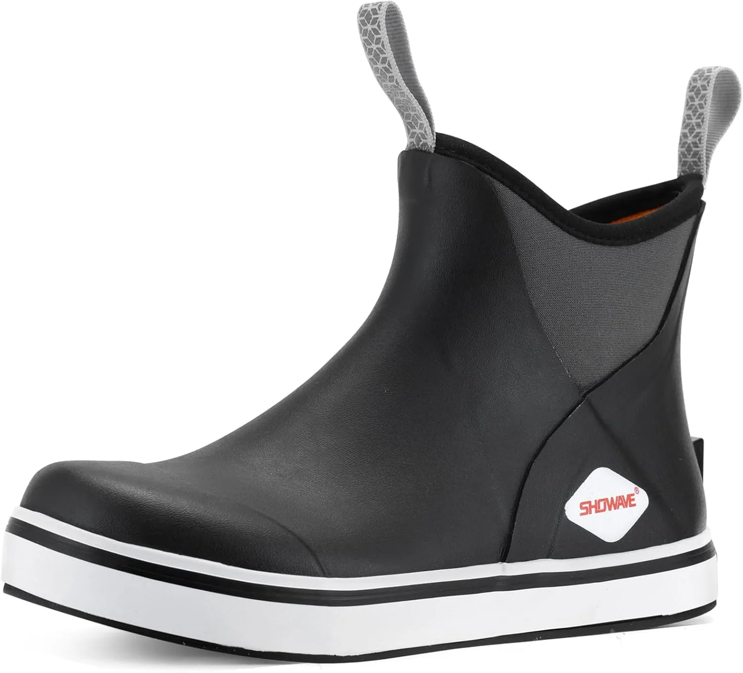 Showave Kid's Deck Boots Waterproof Ankle Rain Boots for Boys Girls Insulated Neoprene Rubber Boots Non-slip Child Rain Shoes