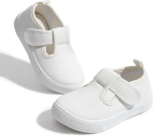 Sonsage Toddler Boys Girls Canvas Sneakers Soft Sole T-Strap Shoes Lightweight Comfy Classical Flats Non Skid Shoe for Little Kids