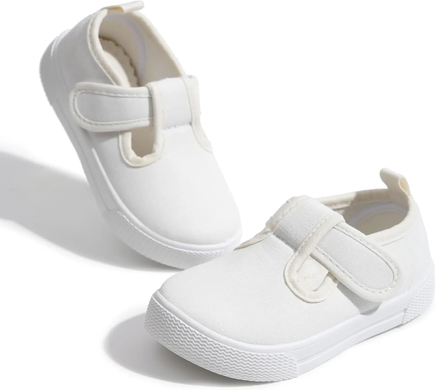 Sonsage Toddler Boys Girls Canvas Sneakers Soft Sole T-Strap Shoes Lightweight Comfy Classical Flats Non Skid Shoe for Little Kids