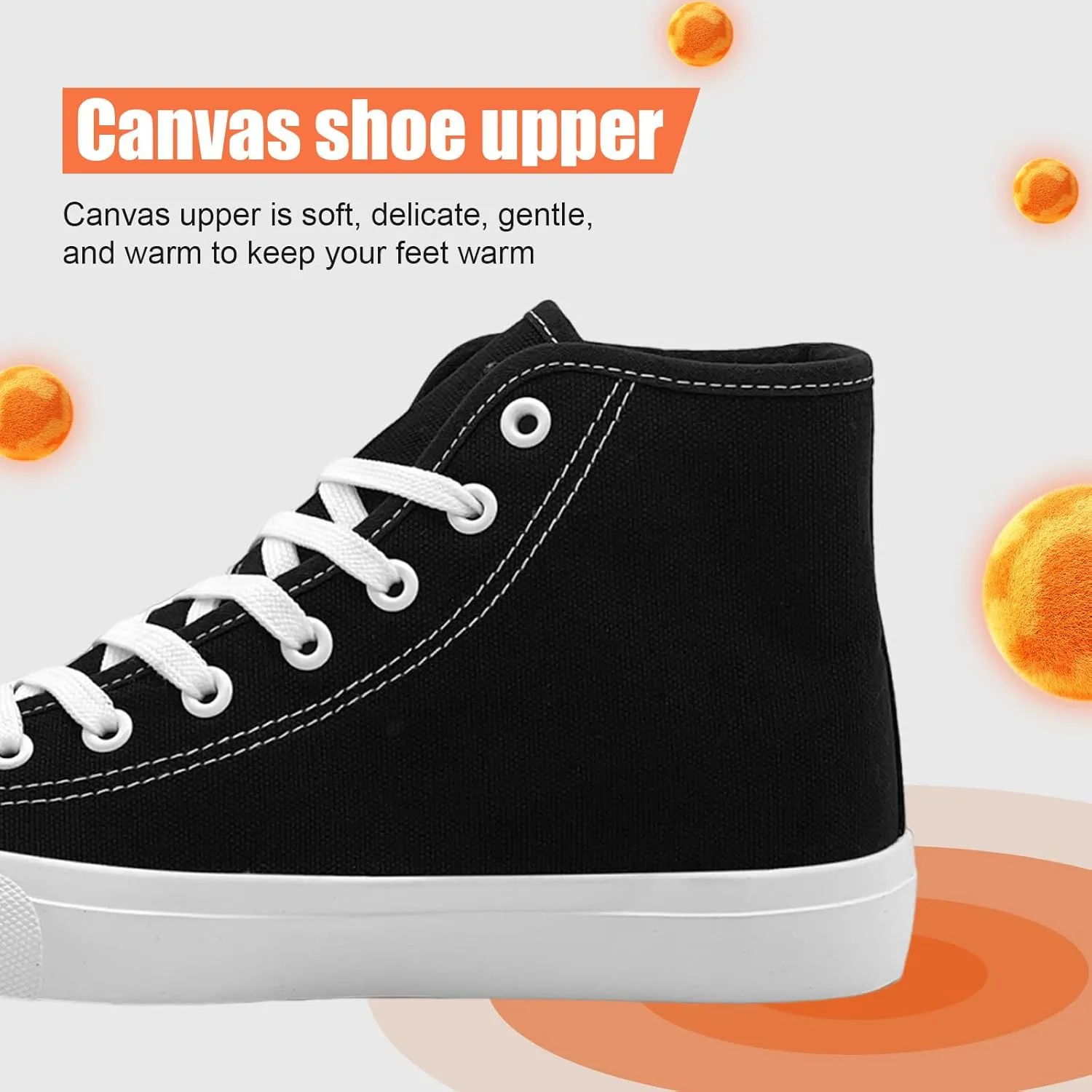 soofylia Womens High Top Canvas Sneakers,Unisex Fashion Lace-up Fuzzy Canvas Shoes,Casual Tennis Walking Shoes for Men