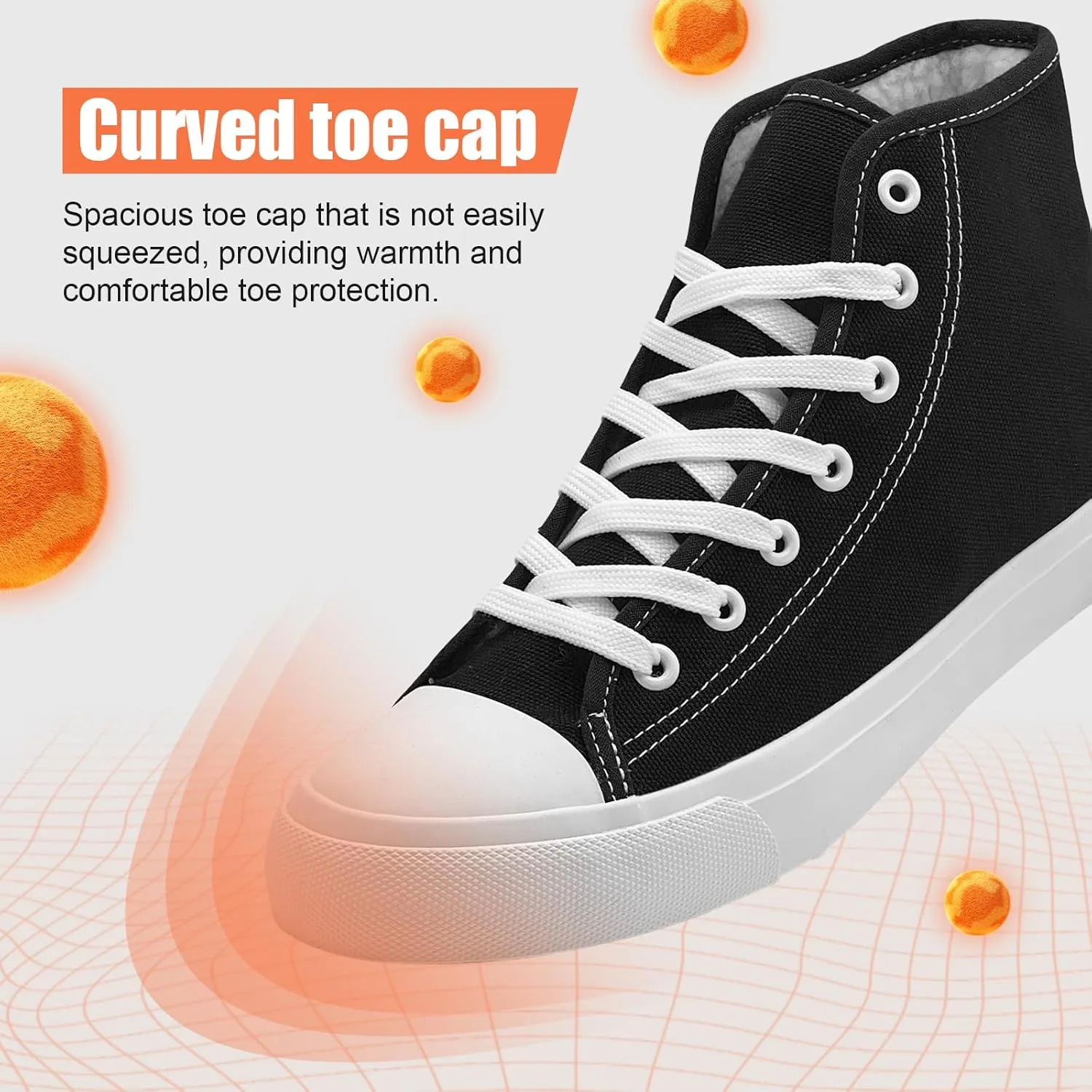 soofylia Womens High Top Canvas Sneakers,Unisex Fashion Lace-up Fuzzy Canvas Shoes,Casual Tennis Walking Shoes for Men